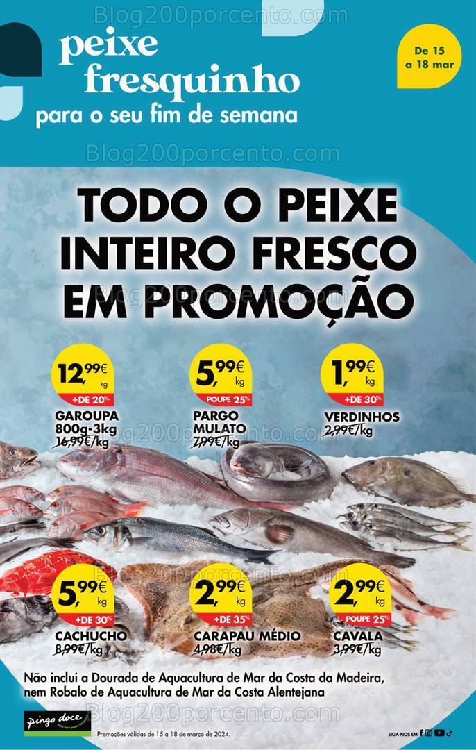 Antevisão Folheto PINGO DOCE Promoções Fim de Semana - 15 a 18 março