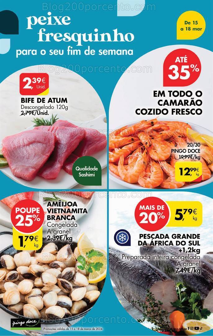 Antevisão Folheto PINGO DOCE Promoções Fim de Semana - 15 a 18 março