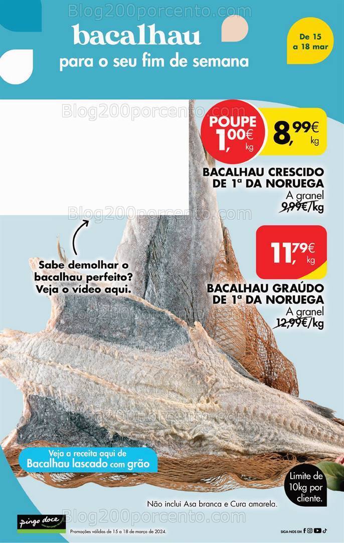 Antevisão Folheto PINGO DOCE Promoções Fim de Semana - 15 a 18 março