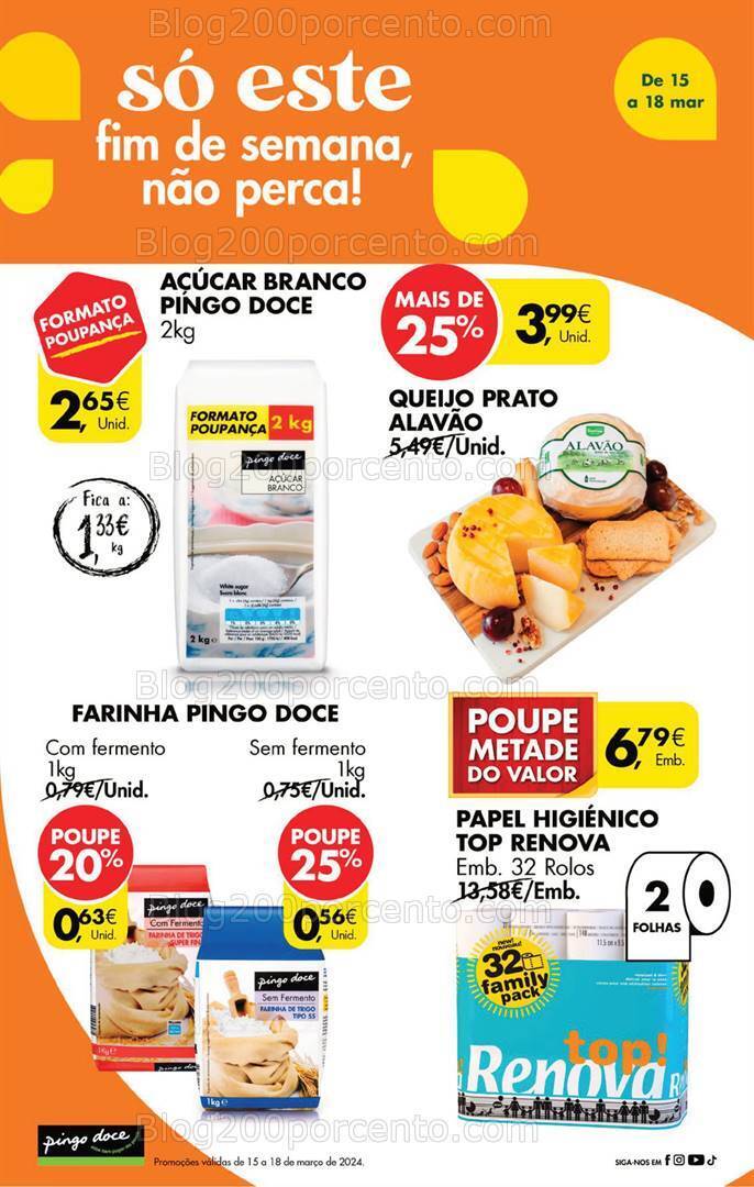 Antevisão Folheto PINGO DOCE Promoções Fim de Semana - 15 a 18 março