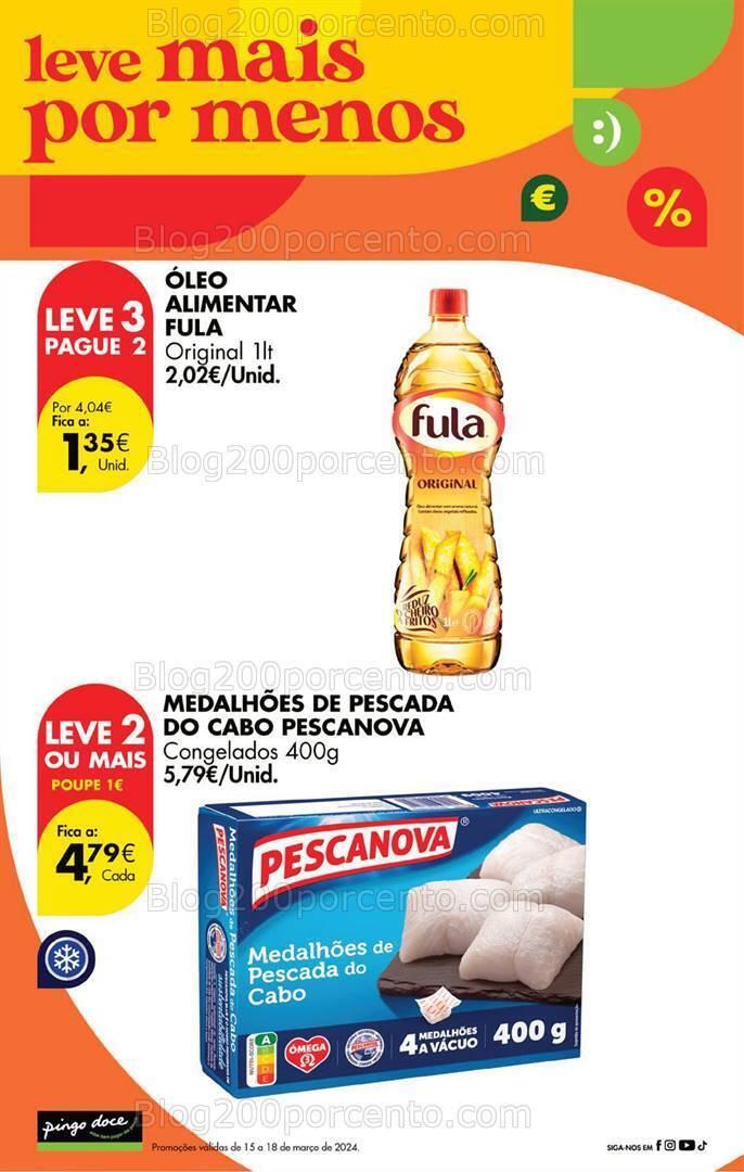 Antevisão Folheto PINGO DOCE Promoções Fim de Semana - 15 a 18 março