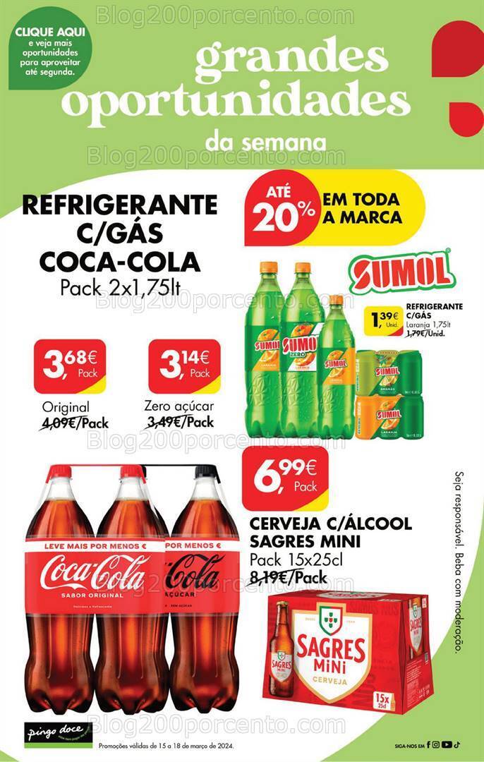 Antevisão Folheto PINGO DOCE Promoções Fim de Semana - 15 a 18 março