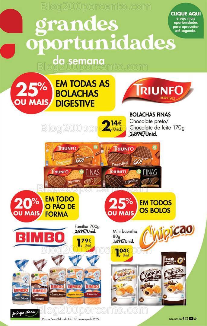 Antevisão Folheto PINGO DOCE Promoções Fim de Semana - 15 a 18 março