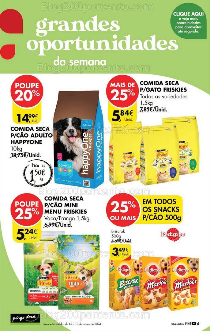 Antevisão Folheto PINGO DOCE Promoções Fim de Semana - 15 a 18 março
