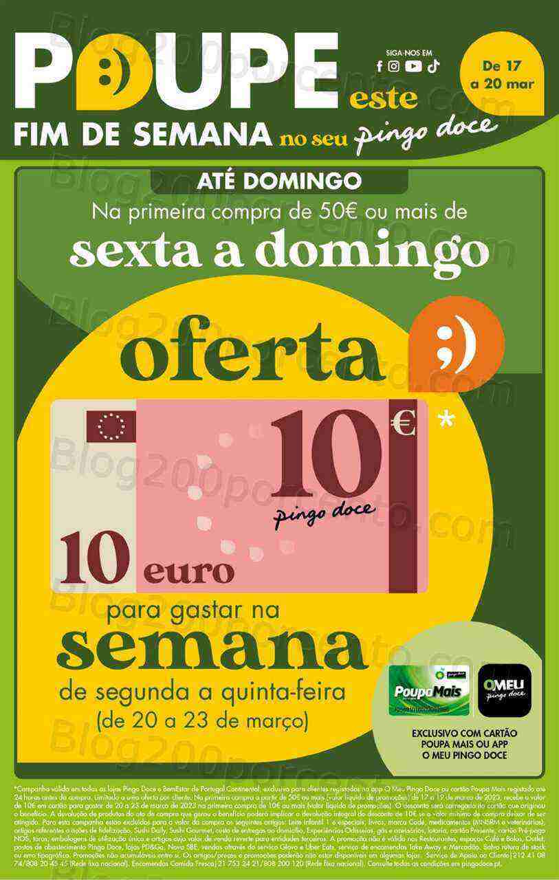 Antevisão Folheto PINGO DOCE Promoções Fim de Semana - 17 a 20 março