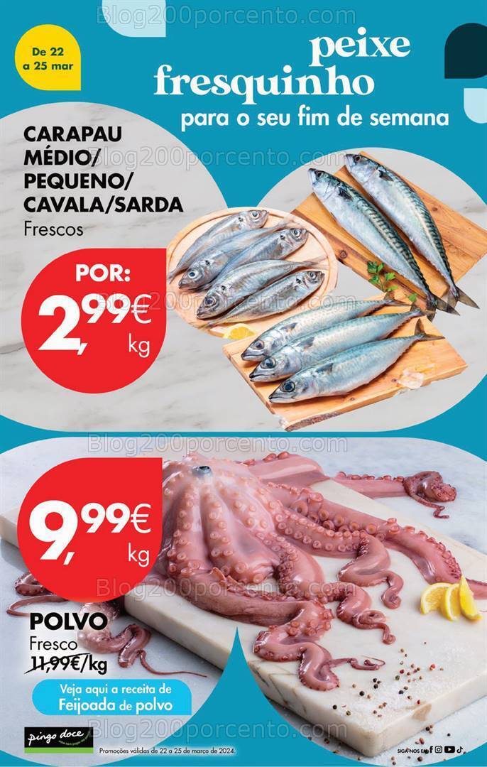 Antevisão Folheto PINGO DOCE Promoções Fim de Semana - 22 a 25 março