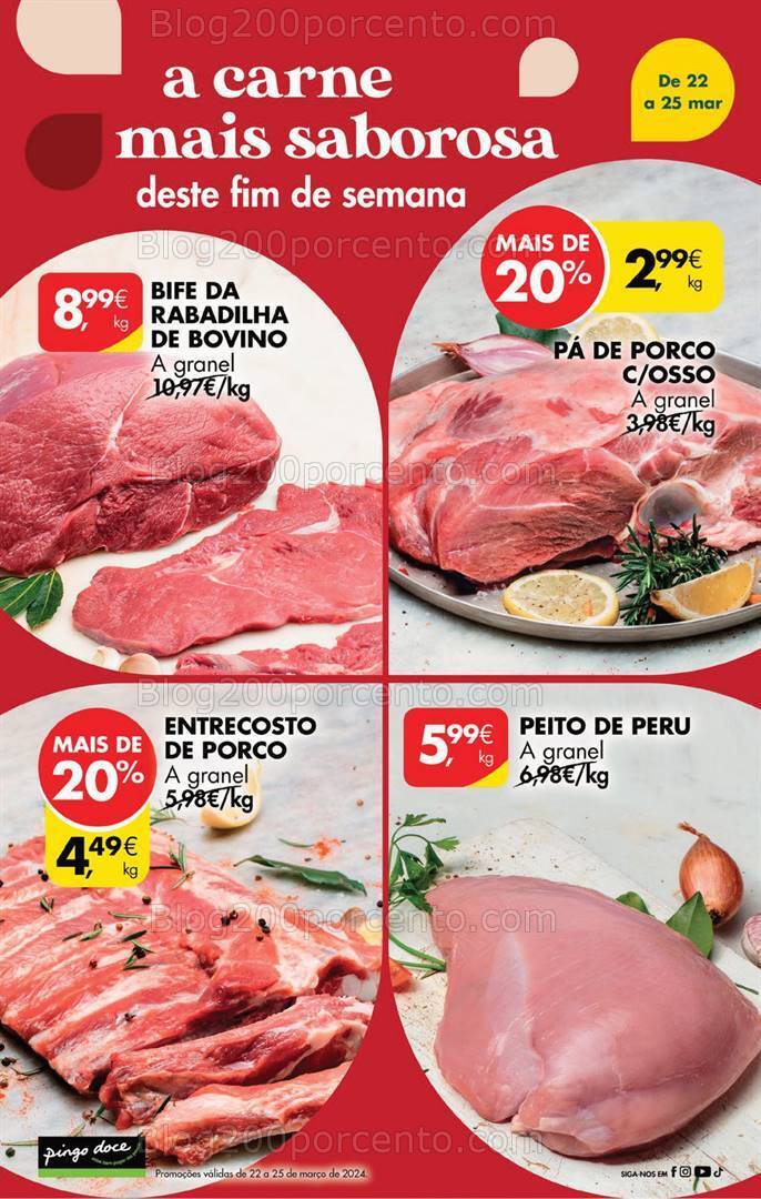 Antevisão Folheto PINGO DOCE Promoções Fim de Semana - 22 a 25 março