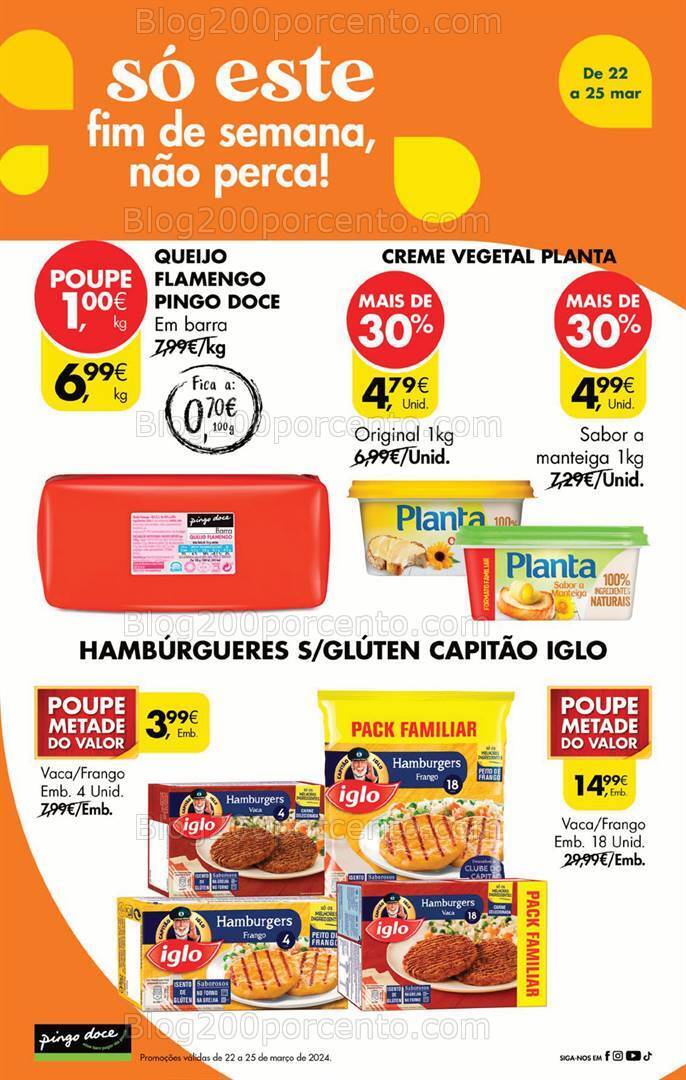 Antevisão Folheto PINGO DOCE Promoções Fim de Semana - 22 a 25 março