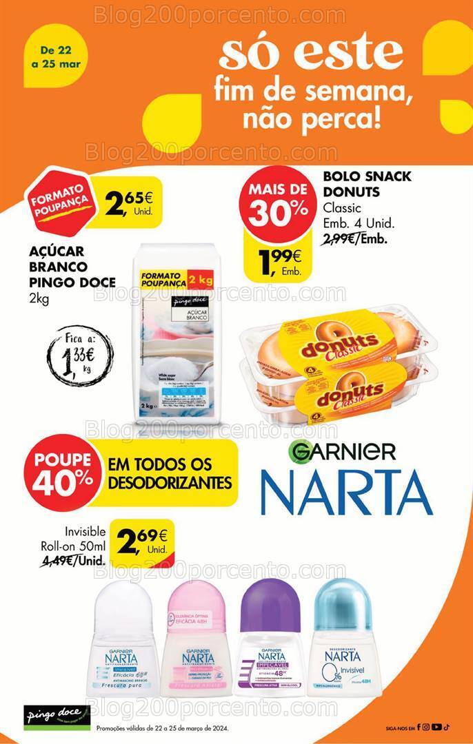 Antevisão Folheto PINGO DOCE Promoções Fim de Semana - 22 a 25 março