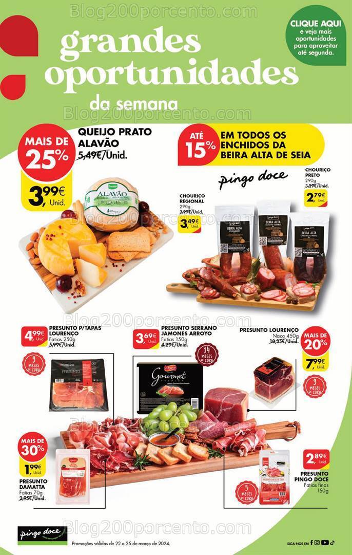 Antevisão Folheto PINGO DOCE Promoções Fim de Semana - 22 a 25 março