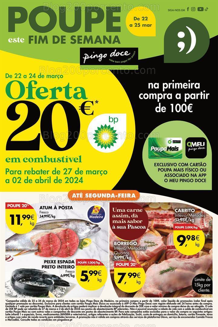 Antevisão Folheto PINGO DOCE Madeira Promoções Fim de Semana - 22 a 25 março