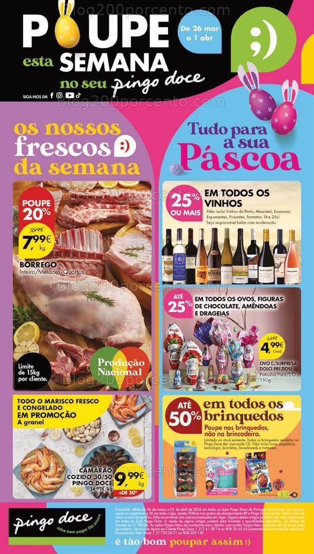 Antevisão Folheto PINGO DOCE Lojas Grandes Promoções de 26 março a 1 abril
