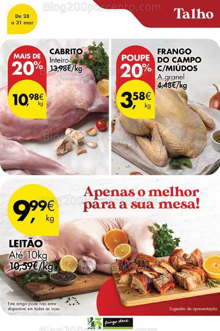 Antevisão Folheto PINGO DOCE Fim de Semana - 28 a 31 março