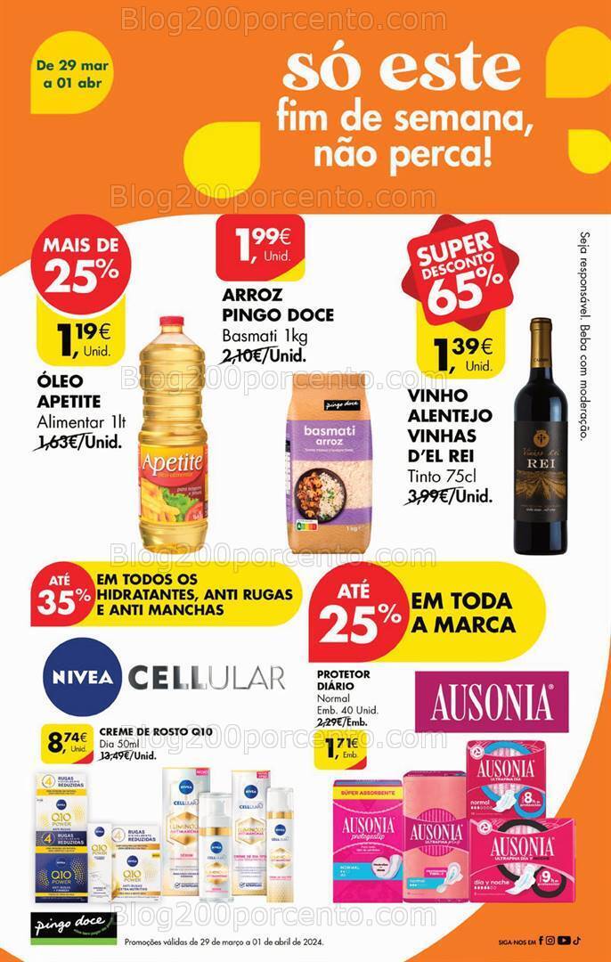 Antevisão Folheto PINGO DOCE Promoções Fim de Semana de 29 março a 1 abril