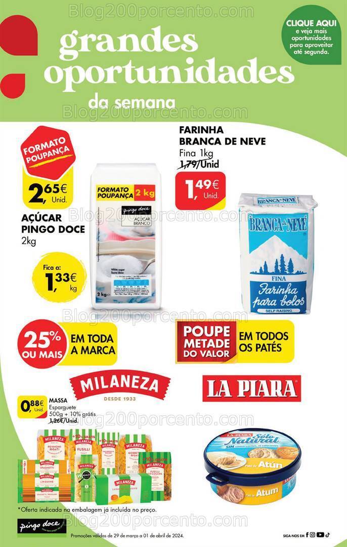 Antevisão Folheto PINGO DOCE Promoções Fim de Semana de 29 março a 1 abril