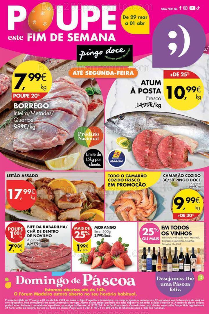 Antevisão Folheto PINGO DOCE Madeira Promoções Fim de Semana de 29 março a 1 abril