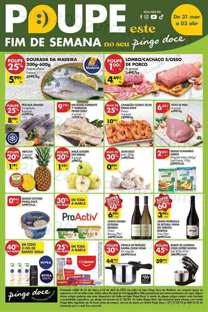 Antevisão Folheto PINGO DOCE Madeira Promoções Fim de Semana - 31 março a 3 abril