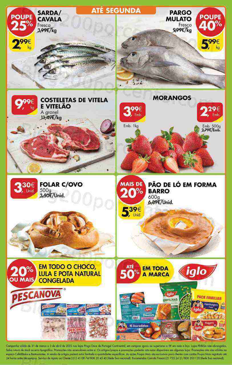 Antevisão Folheto PINGO DOCE Promoções Fim de Semana - 31 março a 3 abril