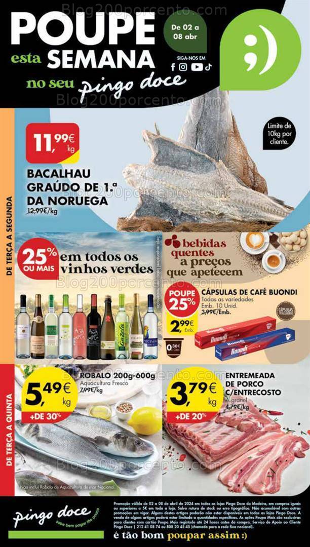 Antevisão Folheto PINGO DOCE Madeira Promoções de 2 a 8 abril