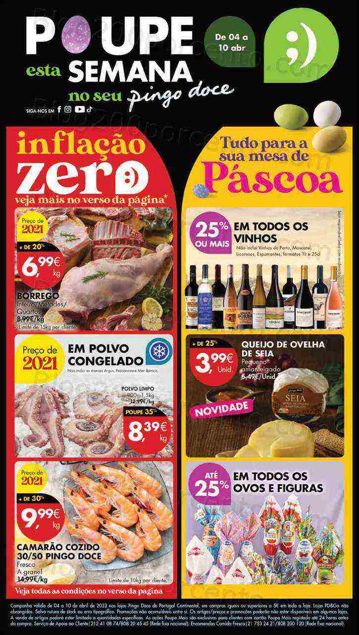 Antevisão Folheto PINGO DOCE Lojas Grandes Promoções de 4 a 10 abril
