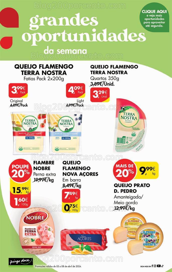 Antevisão Folheto PINGO DOCE Promoções de 5 a 8 abril