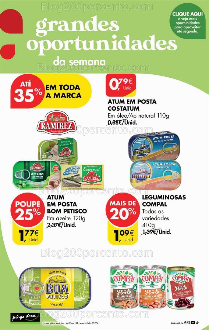 Antevisão Folheto PINGO DOCE Promoções de 5 a 8 abril