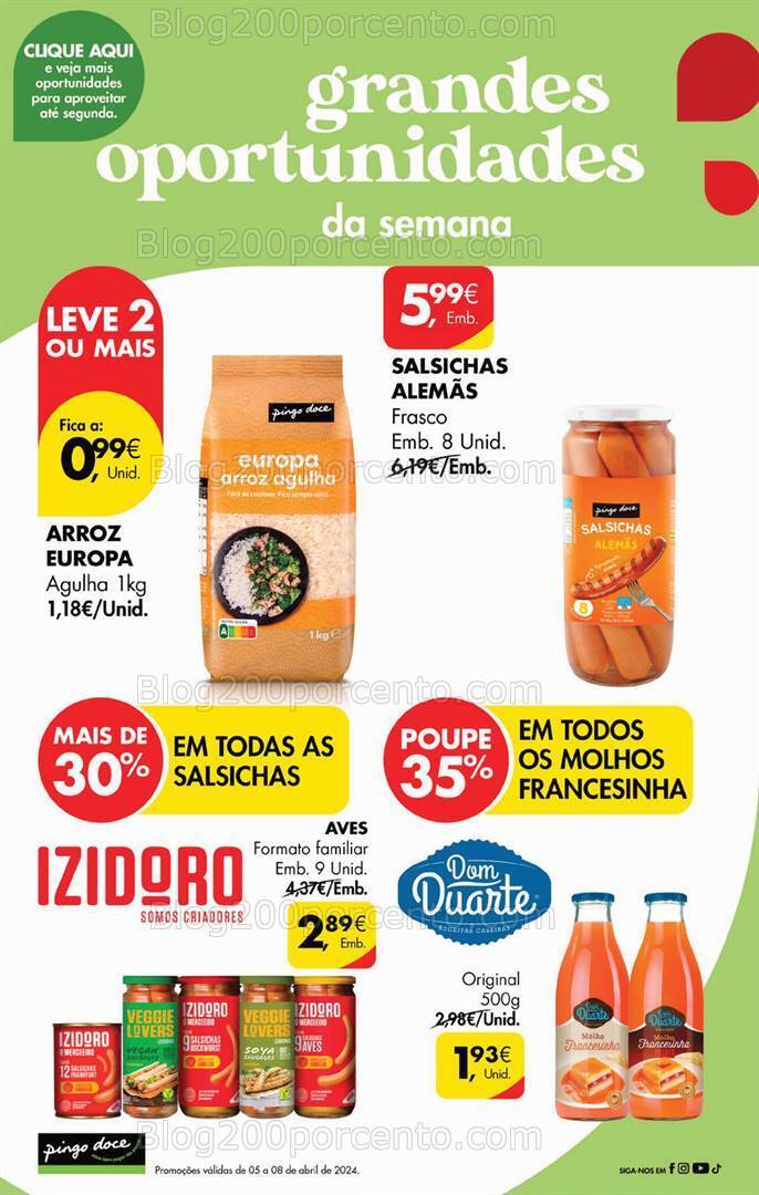 Antevisão Folheto PINGO DOCE Promoções de 5 a 8 abril