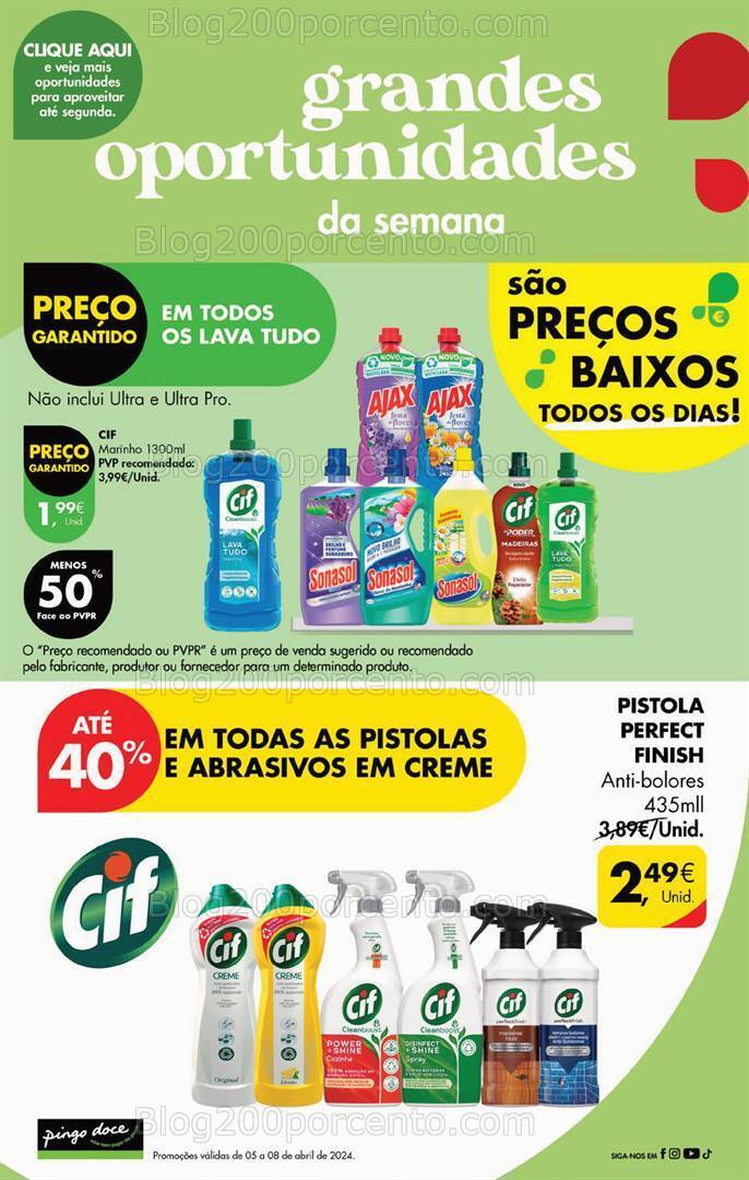 Antevisão Folheto PINGO DOCE Promoções de 5 a 8 abril