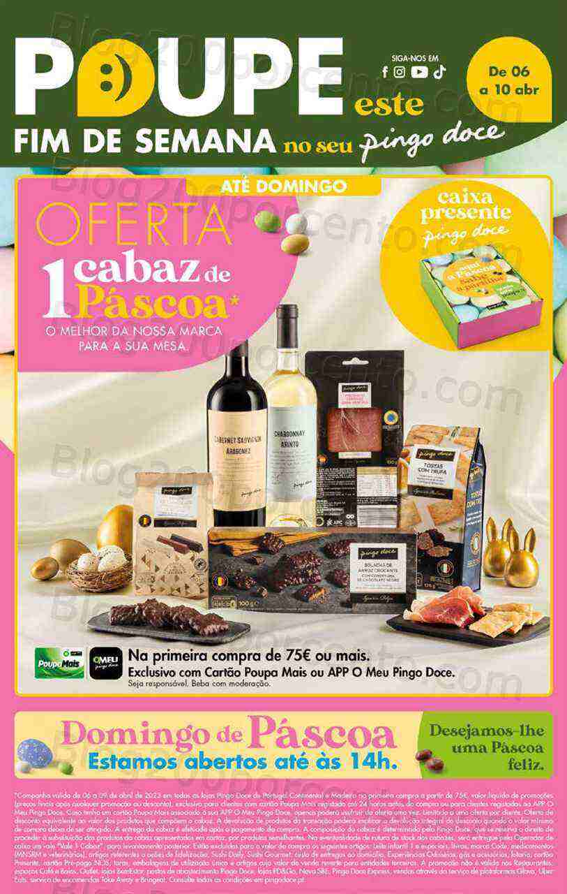 Antevisão Folheto PINGO DOCE Promoções Fim de Semana - 6 a 10 abril