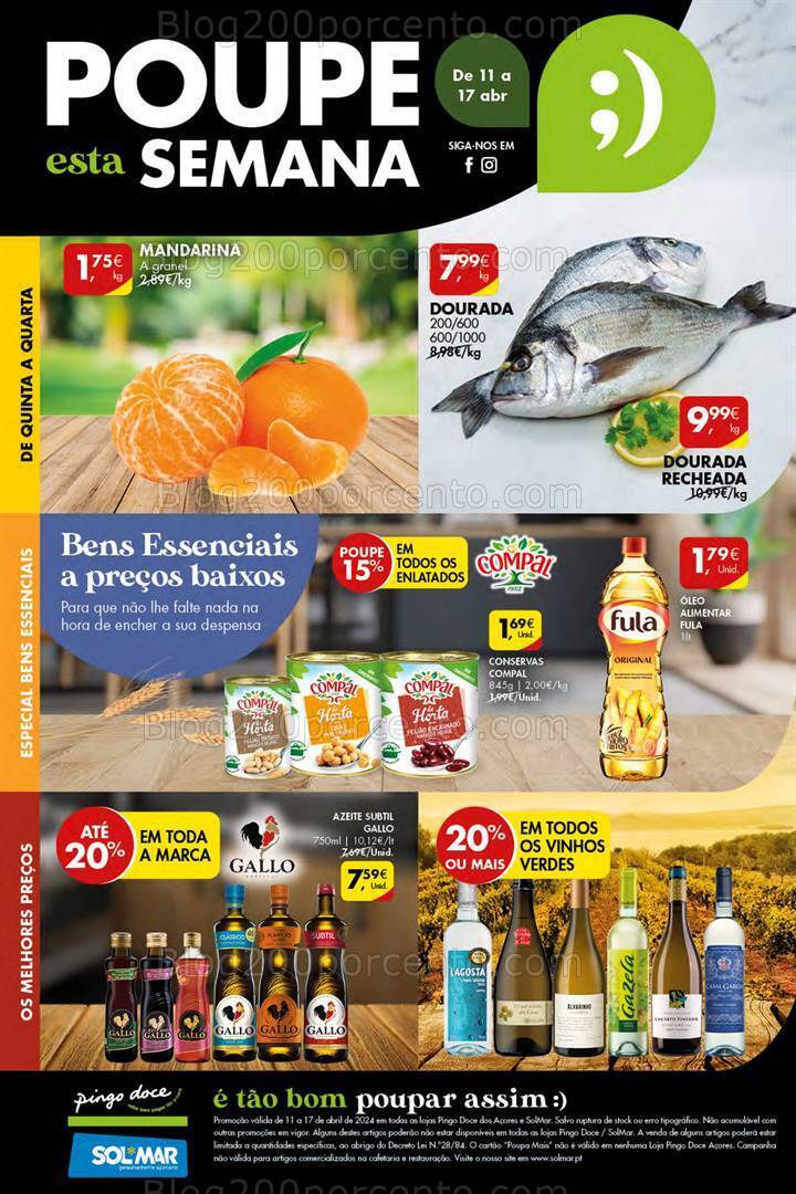 Antevisão Folheto PINGO DOCE Açores Promoções de 11 a 17 abril