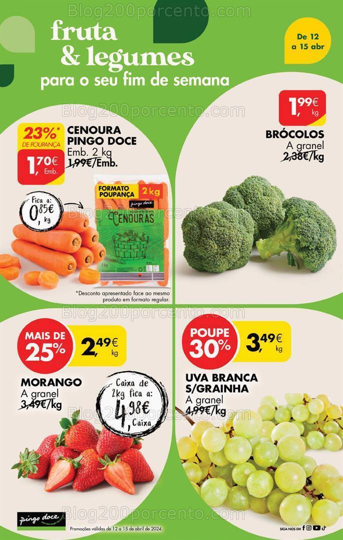 Antevisão Folheto PINGO DOCE Promoções de 12 a 15 abril