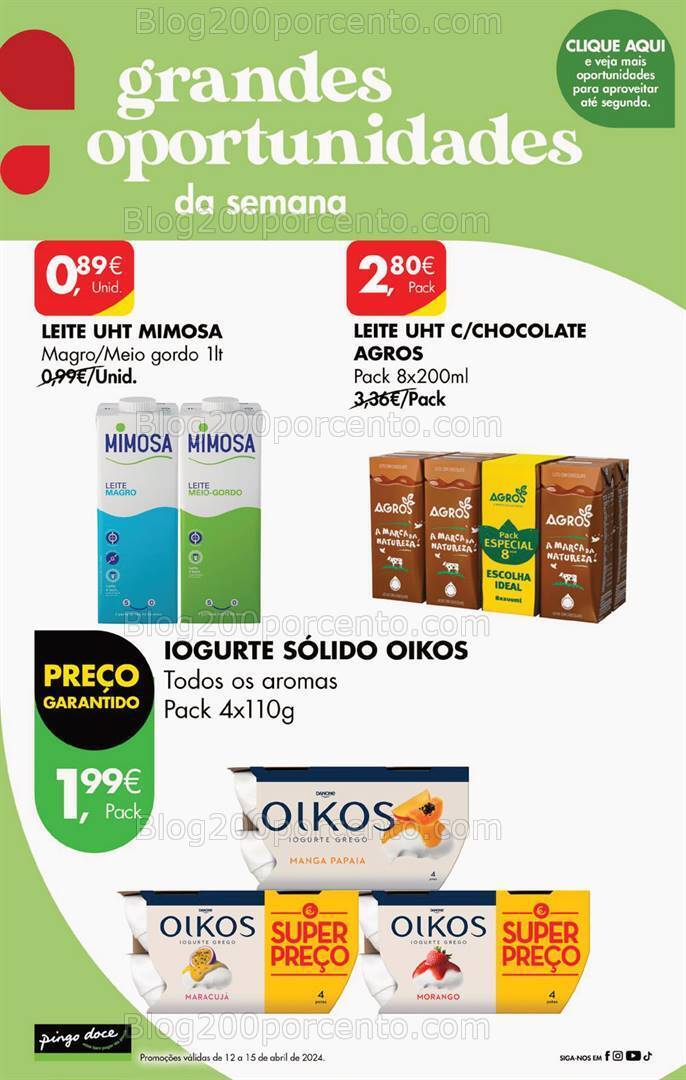 Antevisão Folheto PINGO DOCE Promoções de 12 a 15 abril
