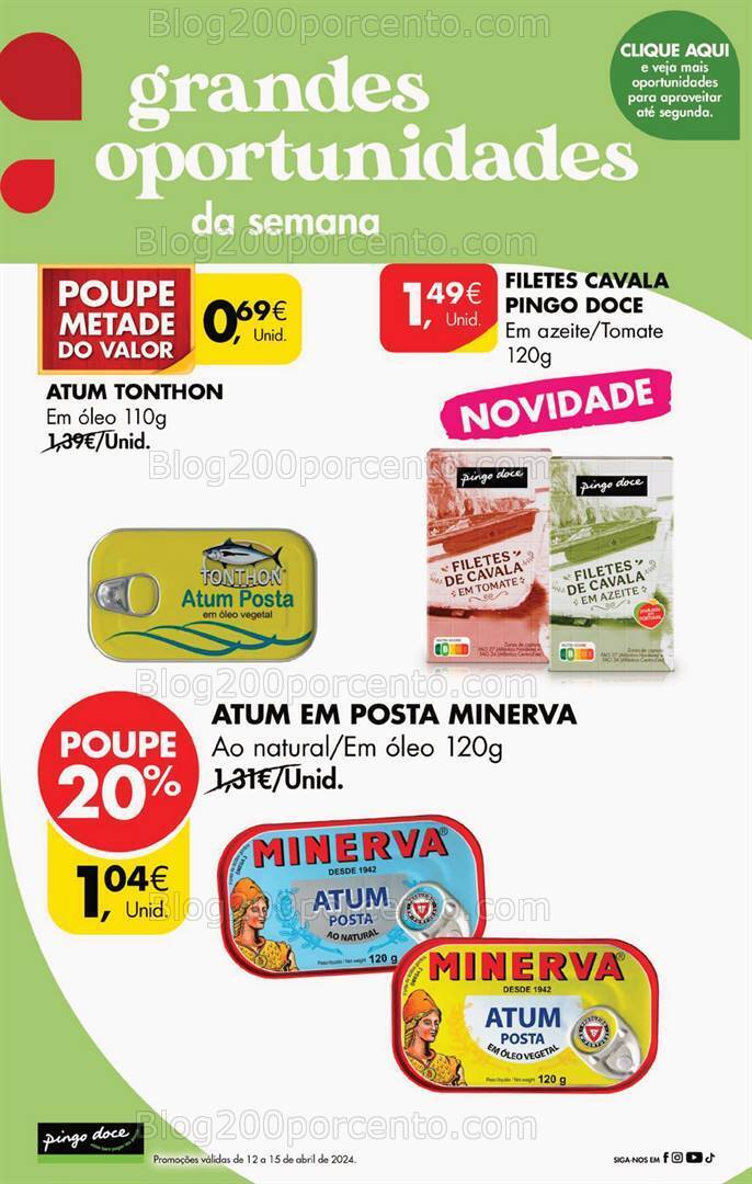 Antevisão Folheto PINGO DOCE Promoções de 12 a 15 abril