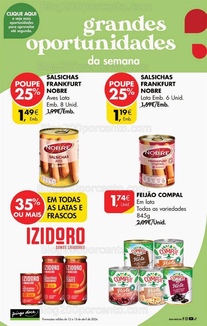 Antevisão Folheto PINGO DOCE Promoções de 12 a 15 abril
