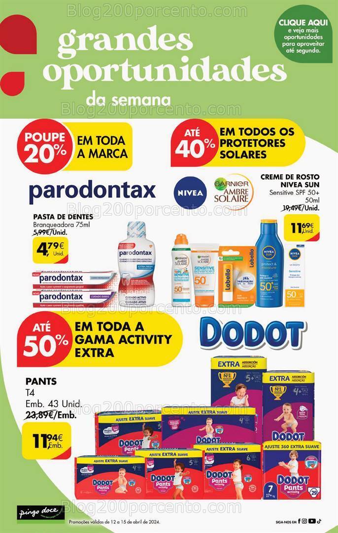 Antevisão Folheto PINGO DOCE Promoções de 12 a 15 abril