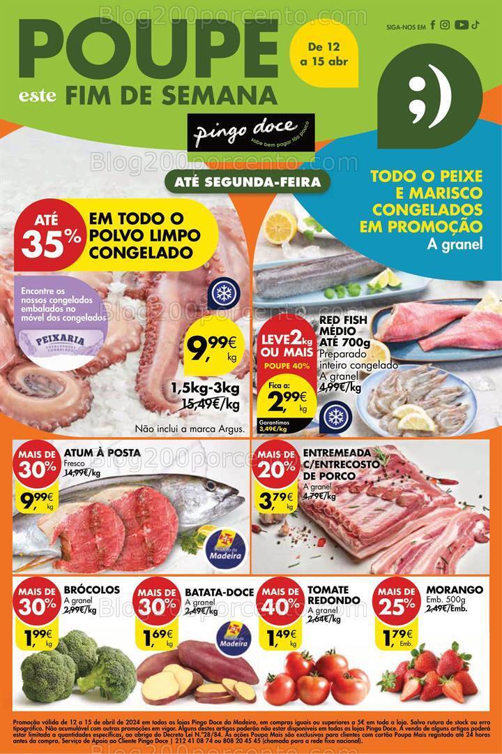 Antevisão Folheto PINGO DOCE Madeira Promoções Fim de Semana - 12 a 15 abril