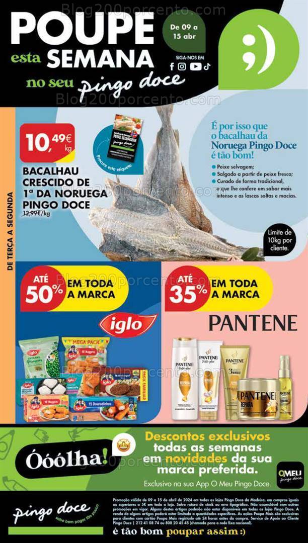 Antevisão Folheto PINGO DOCE Madeira Promoções de 9 a 15 abril