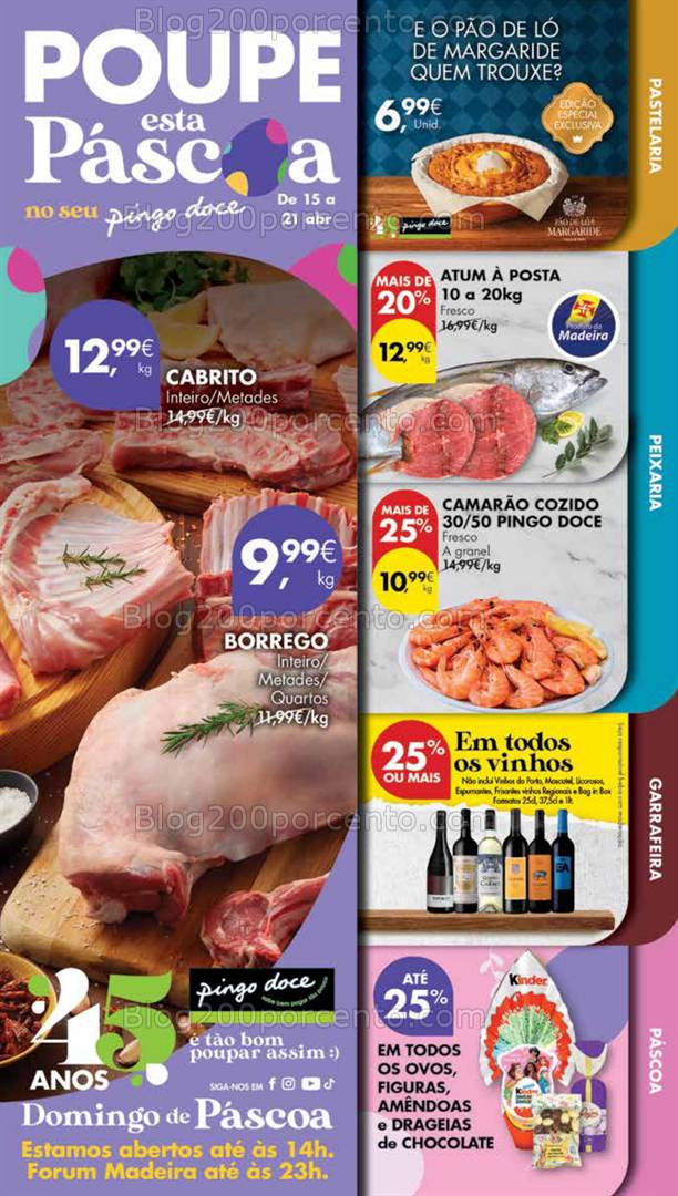 Antevisão Folheto PINGO DOCE Madeira Promoções de 15 a 21 abril