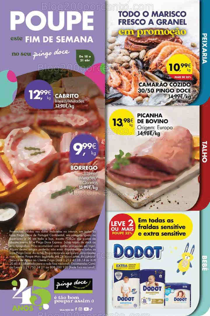 Antevisão Folheto PINGO DOCE Promoções Fim de Semana - 18 a 21 abril