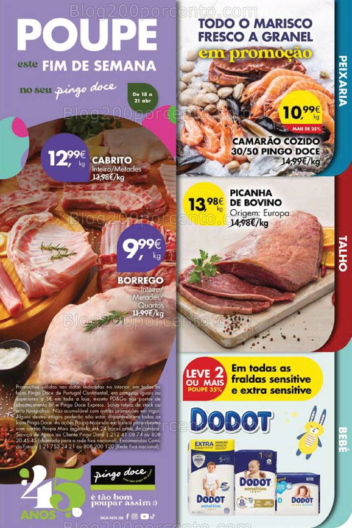Antevisão Folheto PINGO DOCE Promoções Fim de Semana - 18 a 21 abril