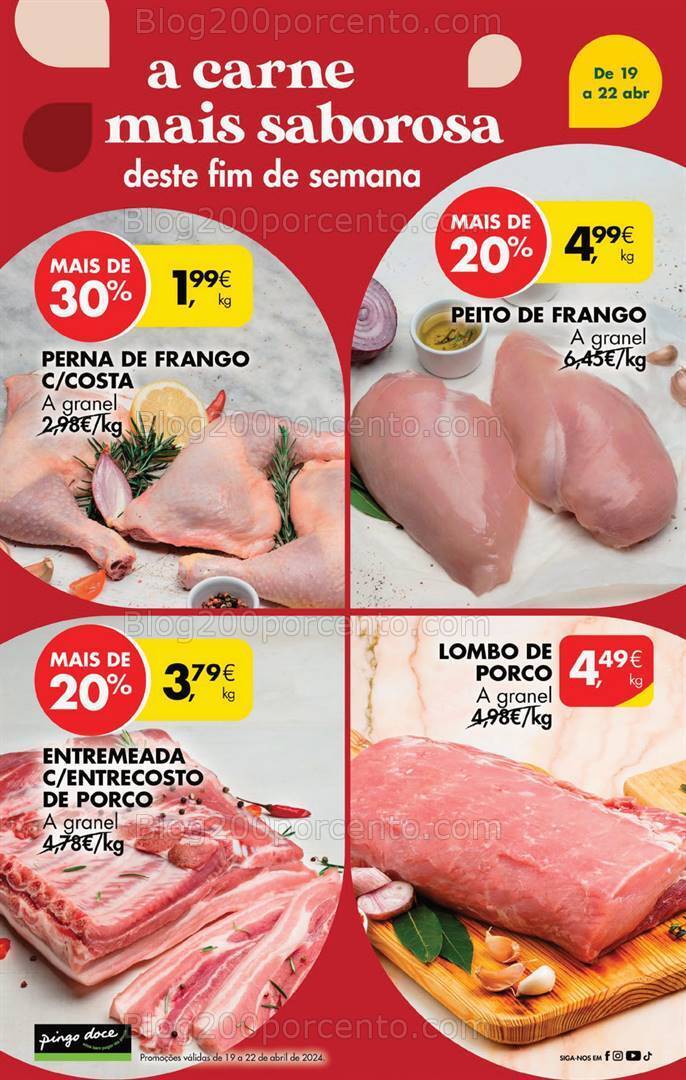 Antevisão Folheto PINGO DOCE Promoções Fim de Semana - 19 a 22 abril
