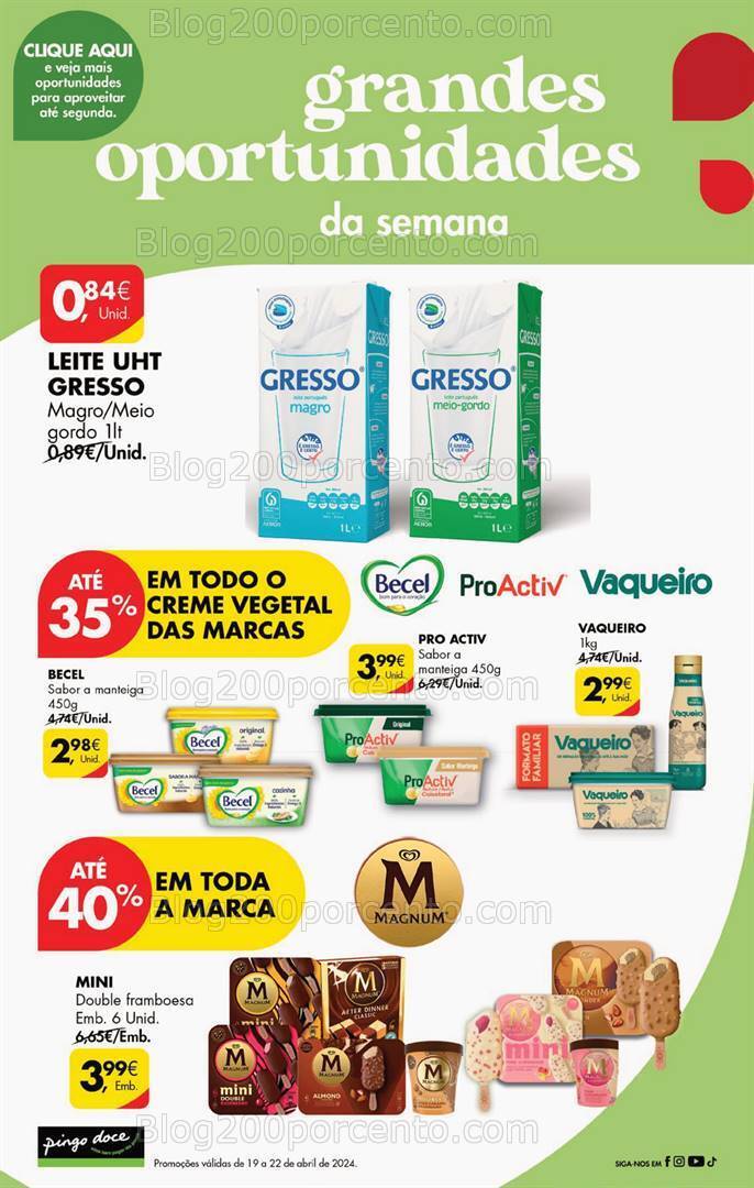 Antevisão Folheto PINGO DOCE Promoções Fim de Semana - 19 a 22 abril