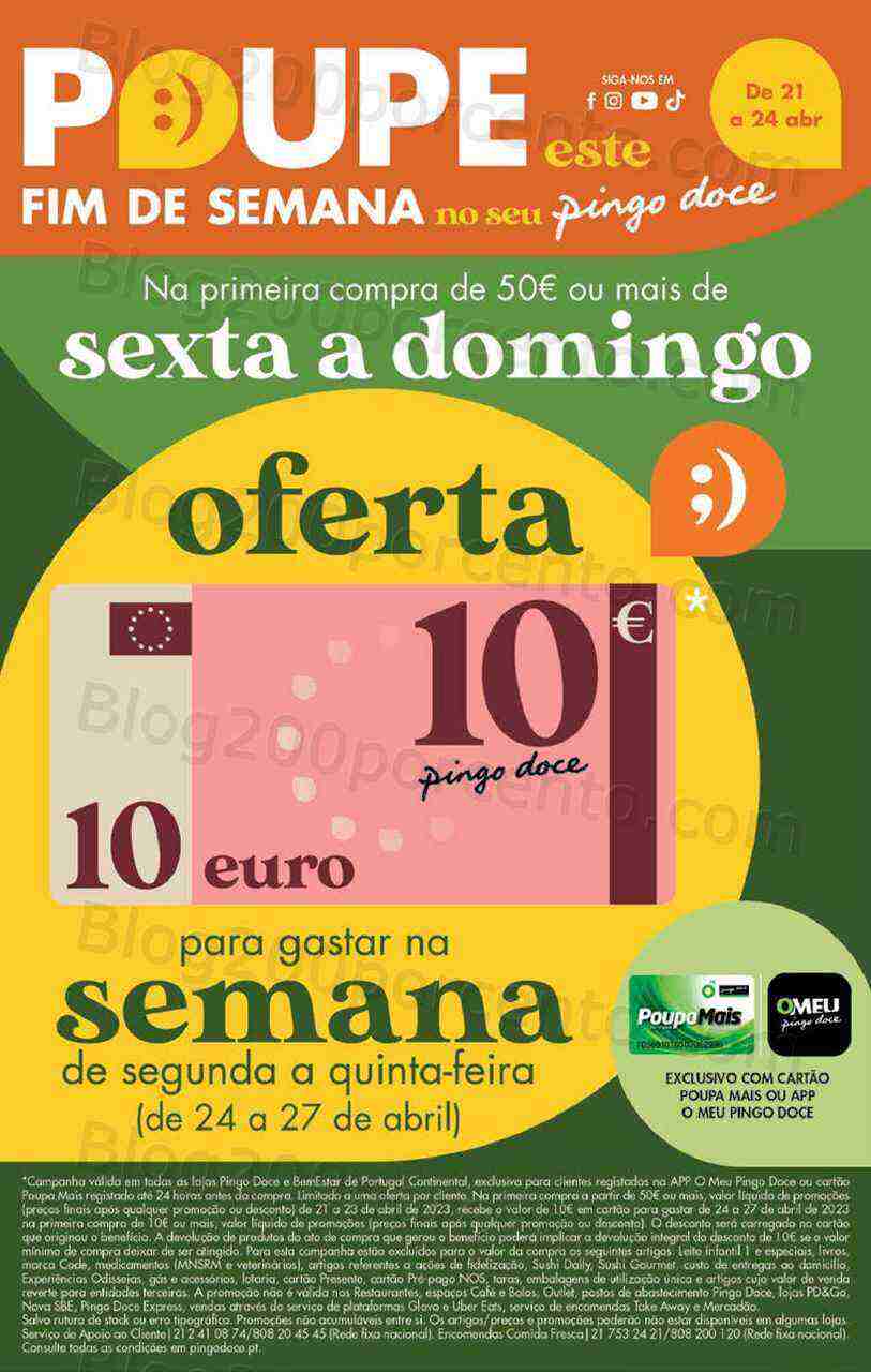 Antevisão Folheto PINGO DOCE Promoções Fim de Semana - 21 a 24 abril