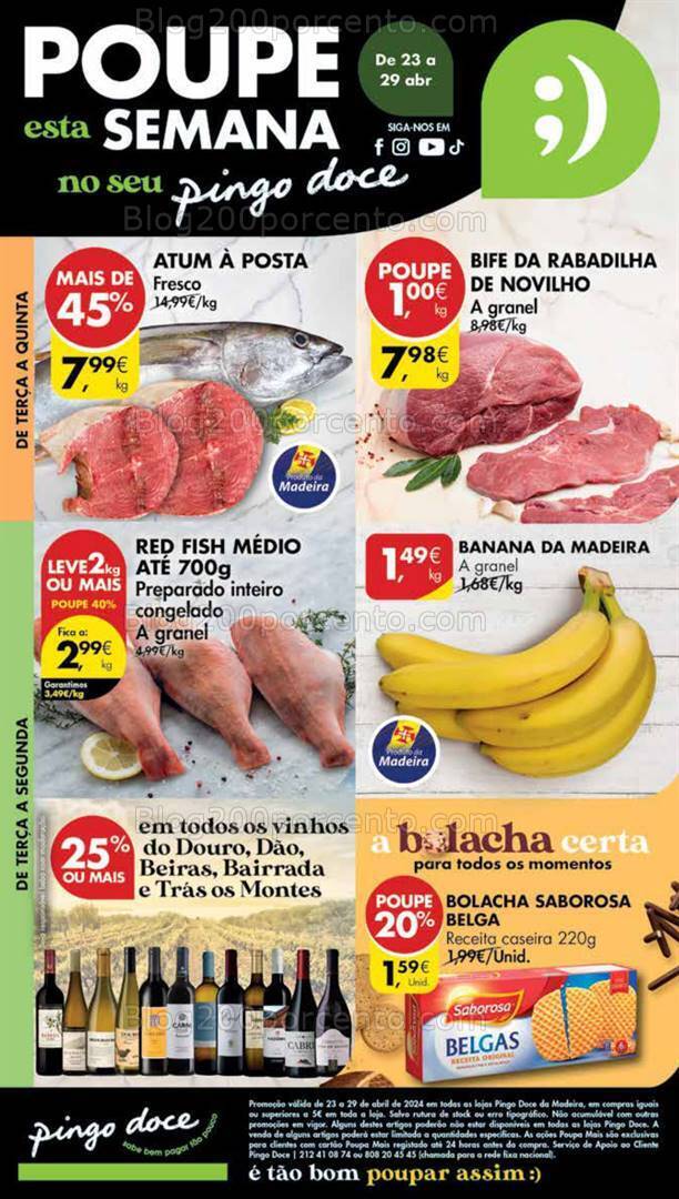 Antevisão Folheto PINGO DOCE Madeira Promoções de 23 a 29 abril