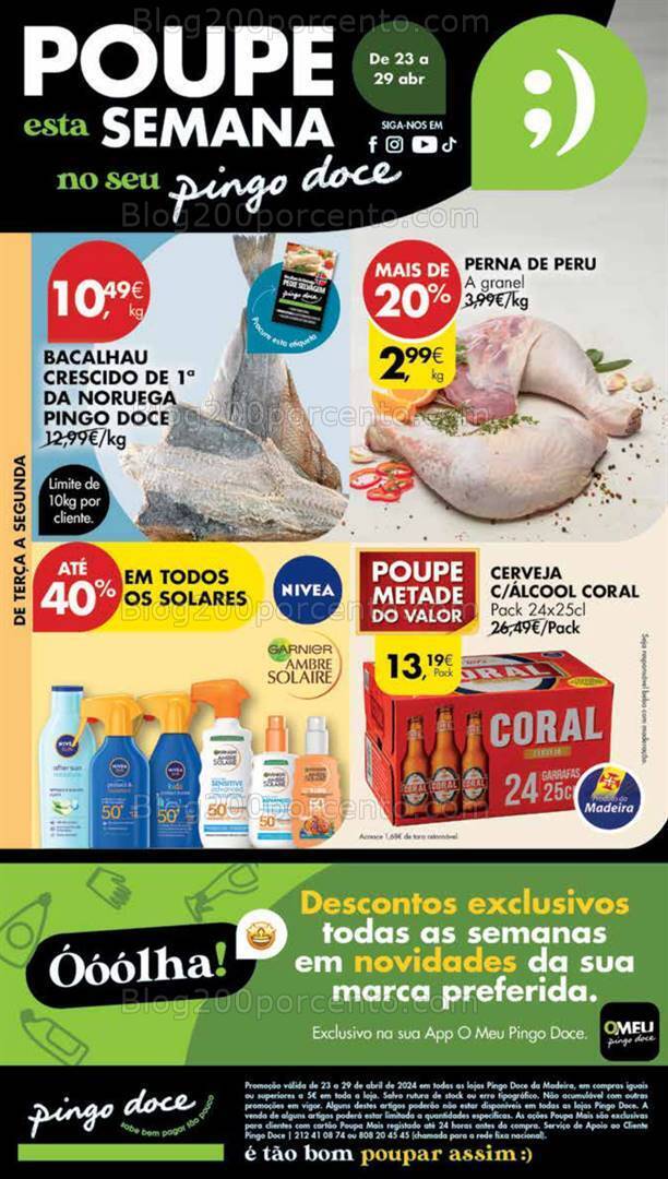 Antevisão Folheto PINGO DOCE Madeira Promoções de 23 a 29 abril