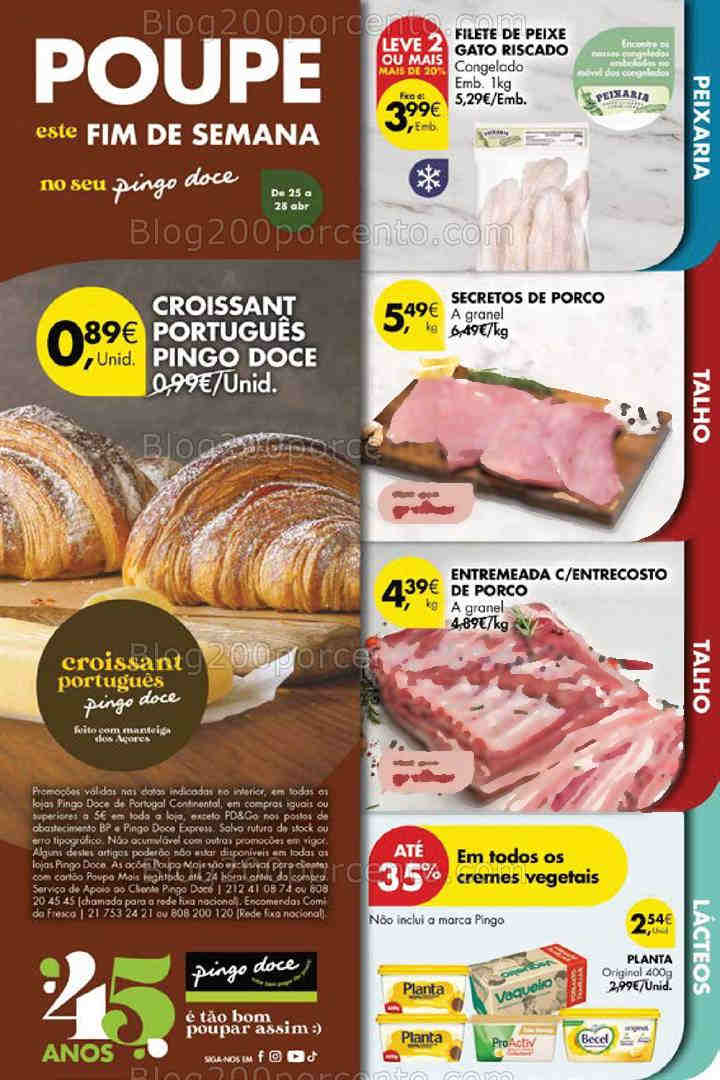 Antevisão Folheto PINGO DOCE Fim de Semana Promoções de 25 a 28 abril