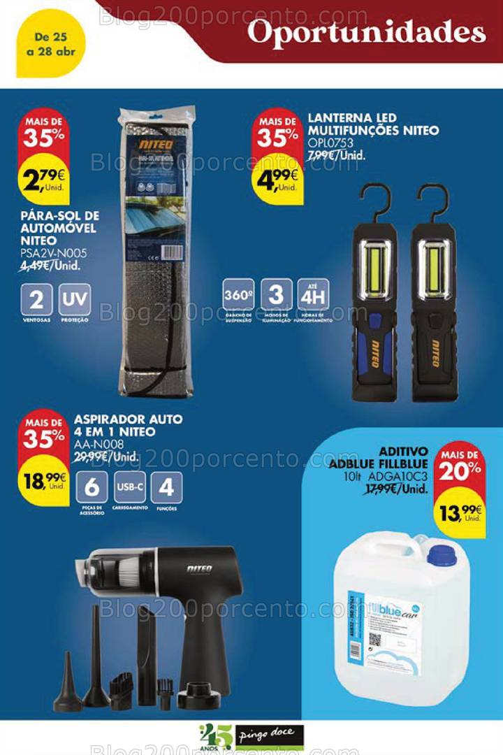 Antevisão Folheto PINGO DOCE Bazar Fim de Semana Promoções de 25 a 28 abril