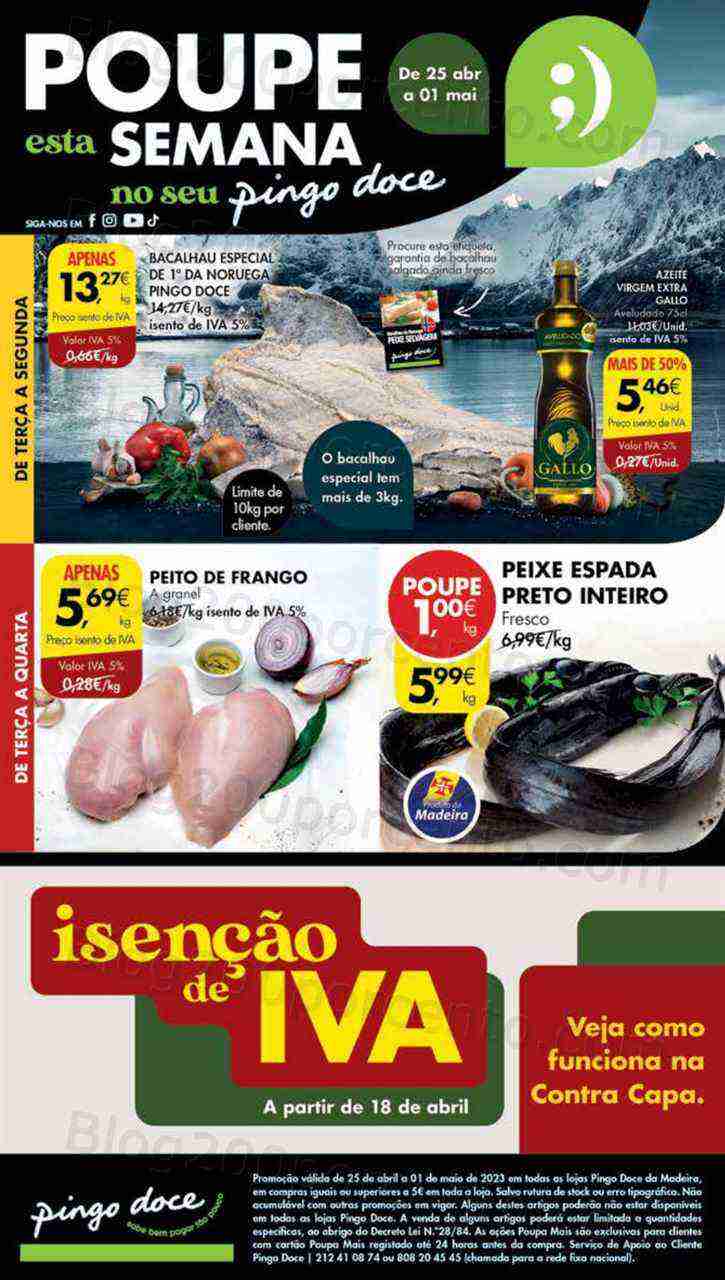 Antevisão Folheto PINGO DOCE Madeira Promoções de 25 abril a 1 maio