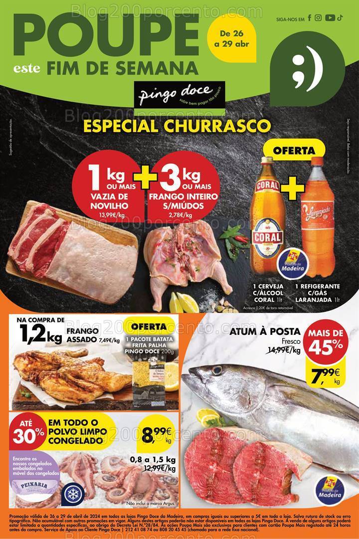 Antevisão Folheto PINGO DOCE Madeira Promoções Fim de Semana - 26 a 29 abril