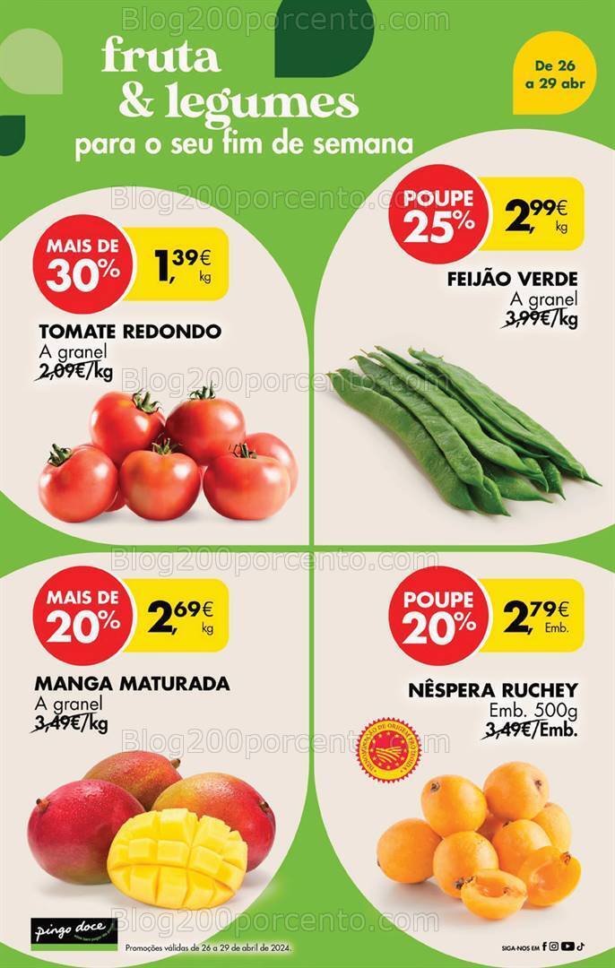 Antevisão Folheto PINGO DOCE Promoções de 26 a 29 abril